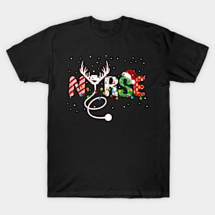 Christmas Nurse Christmas Stethoscope Gifts For Nurses Women T-Shirt